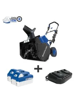 Snow Joe 24V-X2-SB18 48-Volt ION+ Cordless Snow Blower Kit | 18-Inch | W/ 2 X 4.0-Ah Batteries And Charger